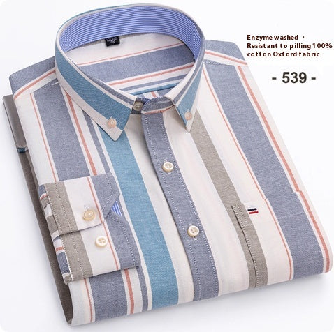 Camisa Oxford de Algodón Puro a Cuadros para Hombre - Image 11