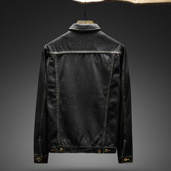 Chaqueta de Mezclilla Slim Fit en Terciopelo Grueso y Cálida para Hombre