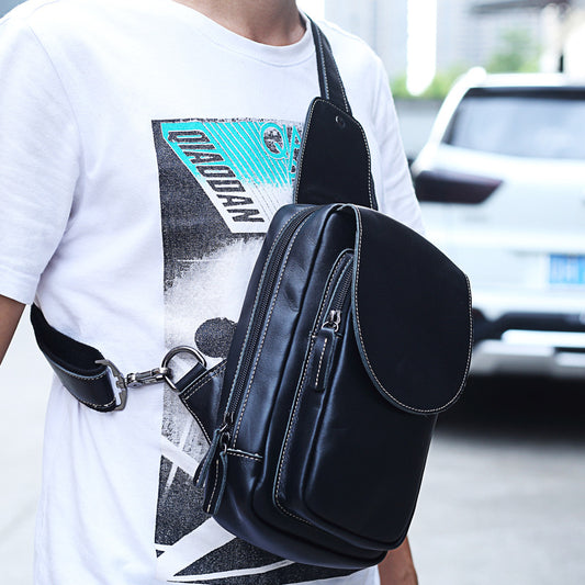 Bolsa de Pecho Vintage Cuero Crazy Horse - Bandolera Deportiva para Hombre - Image 2