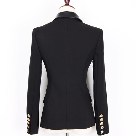 Blazer de Cuero PU con Costuras Reforzadas - Image 2
