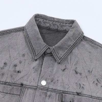 Conjunto de Camisa y Shorts Denim Retro Desgastado para Verano - Image 36