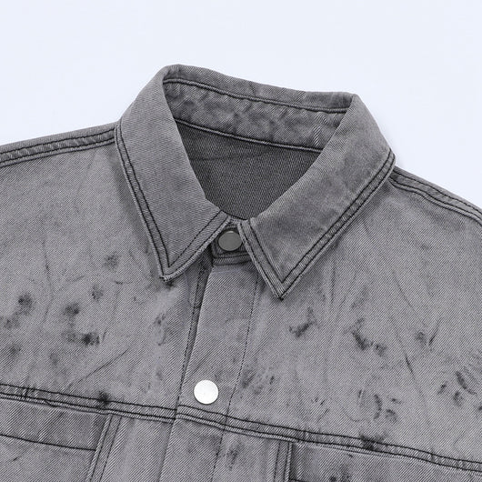 Conjunto de Camisa y Shorts Denim Retro Desgastado para Verano - Image 36