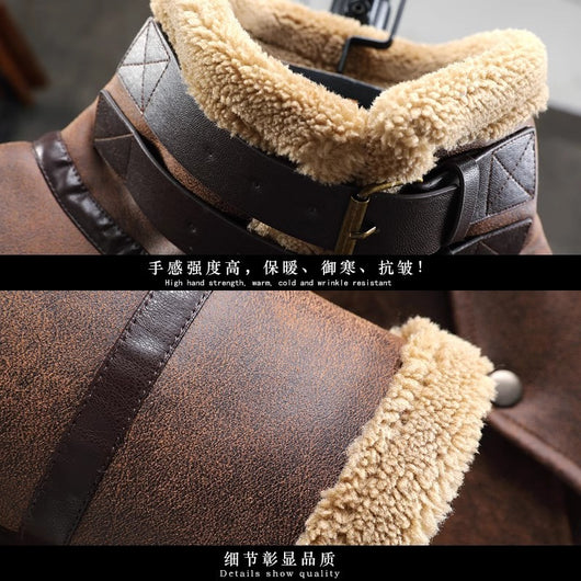 Abrigo de Lana de Cordero Acolchado con Forro Polar para Hombre - Image 3