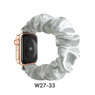 Anillo Elástico de Satén Estampado de Colores Sólidos - Image 7