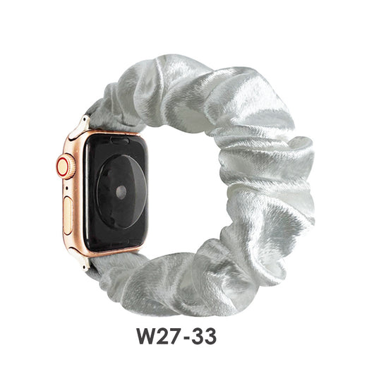 Anillo Elástico de Satén Estampado de Colores Sólidos - Image 7