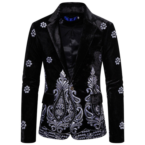 Traje de Etiqueta Plateado con Bordado y Botón Único para Hombre - Image 18