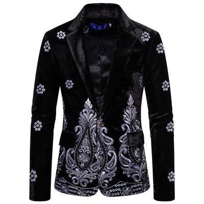 Traje de Etiqueta Plateado con Bordado y Botón Único para Hombre - Image 18