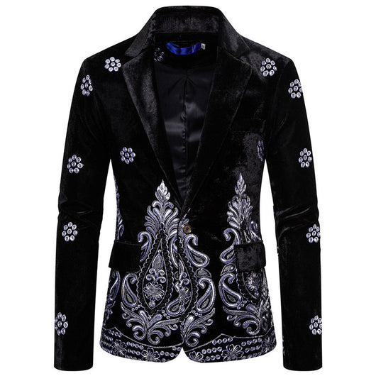 Traje de Etiqueta Plateado con Bordado y Botón Único para Hombre - Image 18