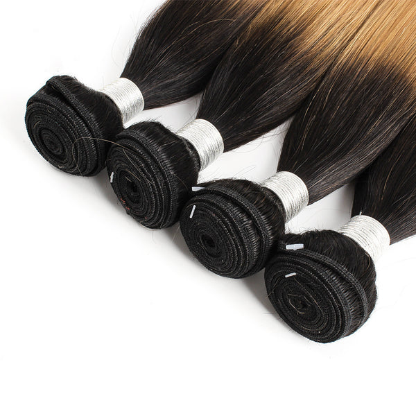 Peluca de cabello brasileño real T1b/27 - Efecto degradado natural