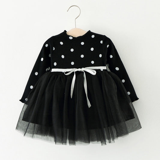 Vestido Largo de Algodón para Niña - Estilo Princesa Coreano con Mangas Largas
