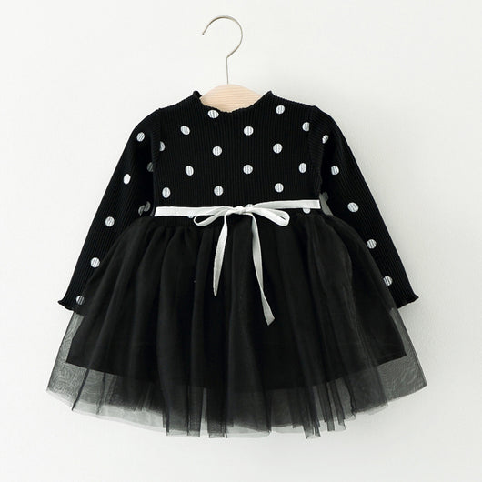 Vestido Largo de Algodón para Niña - Estilo Princesa Coreano con Mangas Largas