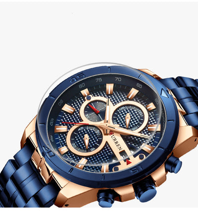 Reloj Multifuncional de Cuarzo con Calendario y Correa de Acero para Hombre - Image 2