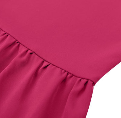 Vestido Francés de Verano con Volantes y Color Sólido para Mujer - Image 13