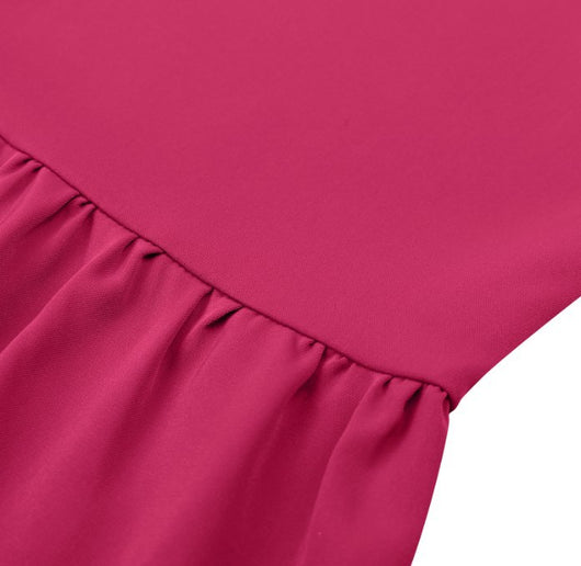 Vestido Francés de Verano con Volantes y Color Sólido para Mujer - Image 13