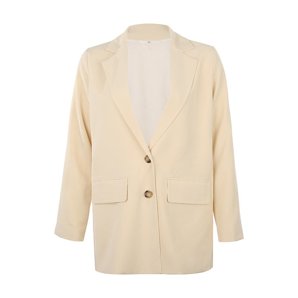 Blazer Vintage Beige Claro con Bolsillos - Chaqueta Casual Elegante - Image 3