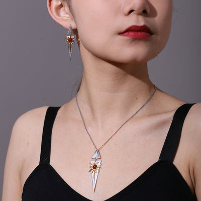 Collar Diosa del Sol en Plata de Ley con Ágata Roja - Image 11