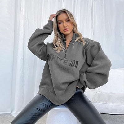 Sudadera Suelta Estampada con Cierre para Mujer - Manga Larga Otoño - Image 2