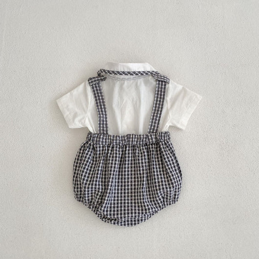 Blusa Cuello Babydoll con Efecto Dos Piezas a Cuadros - Image 8