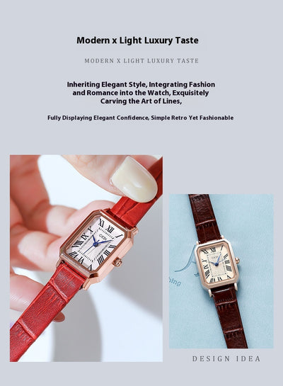 Reloj Cuadrado Retro Impermeable Versátil para Mujer - Image 11