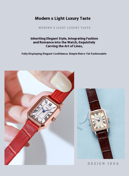 Reloj Cuadrado Retro Impermeable Versátil para Mujer - Image 11