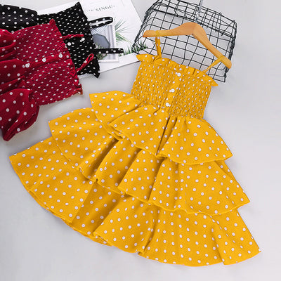 Vestido Infantil Estilo Vaquero con Lunares para Niñas - Image 16
