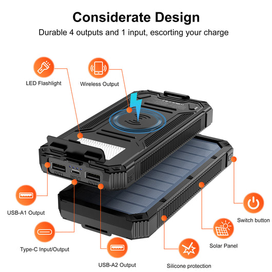 Cargador Solar Inalámbrico Resistente al Agua para Exterior - Image 4