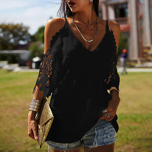 Blusa Suelta Casual de Color Liso para Mujer - Image 3
