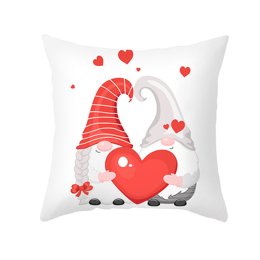 Funda de Almohada Día de San Valentín Letras Cartoon Roja - Tela Melocotón - Image 9