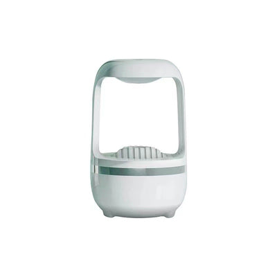 White anti-gravity water drop humidifier with a unique open-frame design and ribbed top, ideal for modern spaces. - Image 6