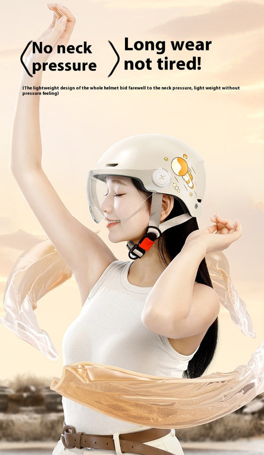 Casco de Moto Eléctrica Semiabierto de Seguridad Unisex Verano - Image 12
