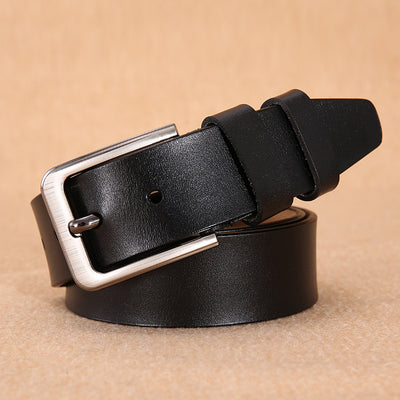 Cinturón de Cuero Genuino para Hombre con Hebilla Pin Retro Clásico - Image 9