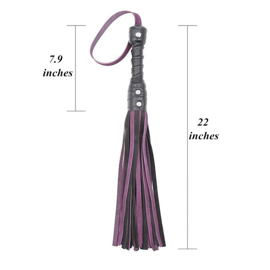 Látigo de Cuero Púrpura y Negro con Borlas - Image 8