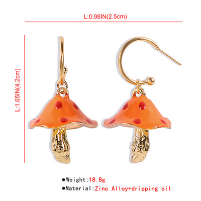 Aretes Colgantes Tres Hongos Dorados para Mujer - Diseño Trendy y Dulce - Image 19