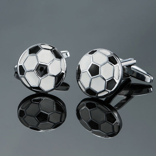 Gemelos de Fútbol en Cobre con Esmalte Blanco y Negro - Image 11