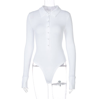 Body Ajustado Elegante con Solapa y Botones para Mujer - Image 8