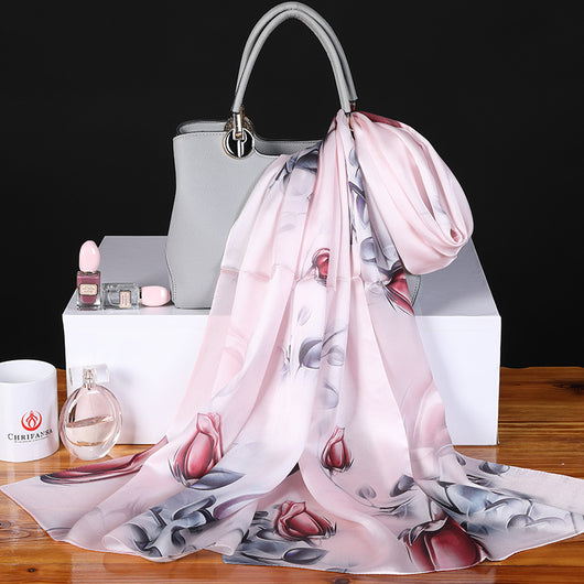 Chal Otoño Invierno Mujer Satén Liso Crepe Elegante
