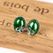 Silver anchor Earrings Green