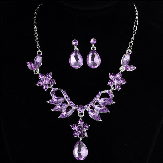 Conjunto de Joyería Nupcial en Aleación con Diamantes - Collar y Aretes para Bodas - Image 7