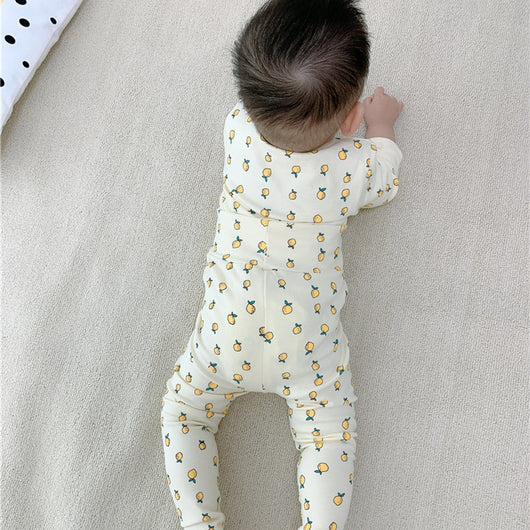 Conjunto Infantil con Estampado de Limón: Blusa y Pantalón Talle Alto - Image 4