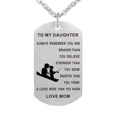 Collar Acero Inoxidable Madre e Hija con Placa Militar