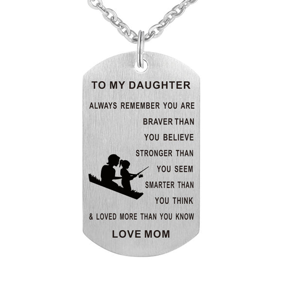 Collar Acero Inoxidable Madre e Hija con Placa Militar