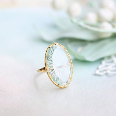 Anillo Floral Flotante de Cristal Hielo - Colección Verano Vintage - Image 10