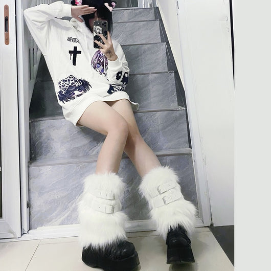 Calcetines Punk Harajuku Milenio con Hebillas de Cuero - Image 15