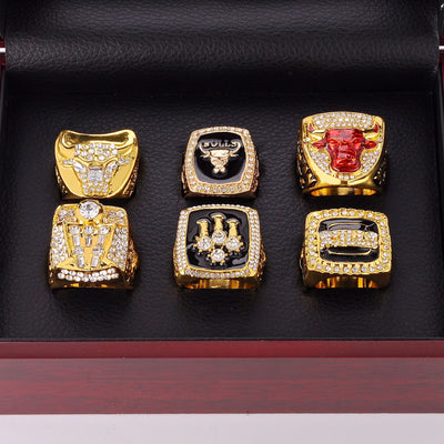 Juego de Anillo Campeón Chicago Bulls en Caja de Madera - Image 3