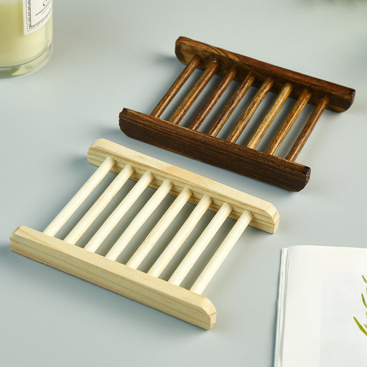 Jabonera de Madera Hueca con Diseño Decorativo