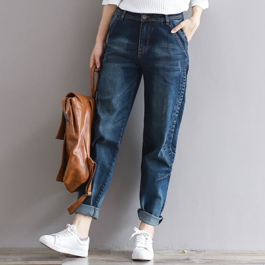 Jeans Mujer Cintura Suelta Pierna Recta Talla Pequeña