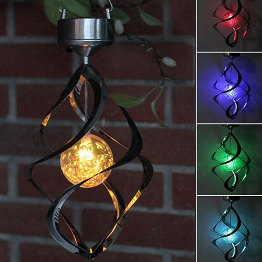 Lámpara Solar Cambia Colores con Carillón de Viento LED
