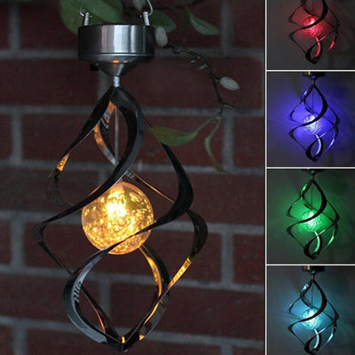 Lámpara Solar Cambia Colores con Carillón de Viento LED