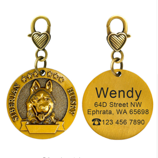 Placa de Identidad Personalizada para Perros - Grabado Personalizado Antimaterial Bronce - Image 15