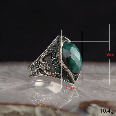 Anillo Retro de Circón Azul Marino - Diseño Europeo Elegante - Image 2